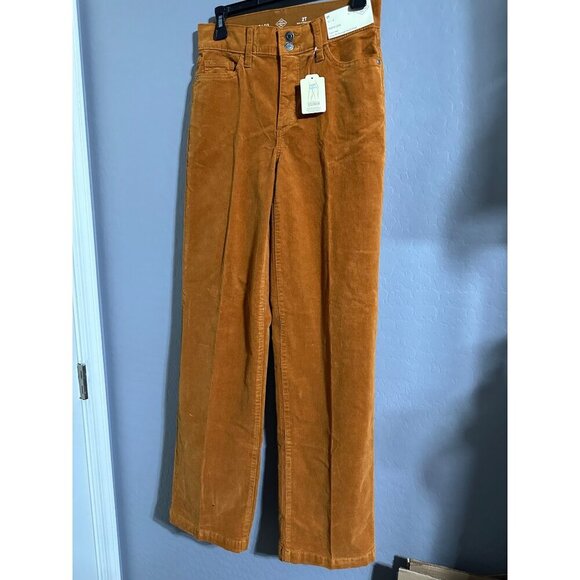 ST. John's Bay High-Rise Wide-Leg Corduroy Pants 2T Comfort Waist Roasted Pecan - Picture 1 of 7